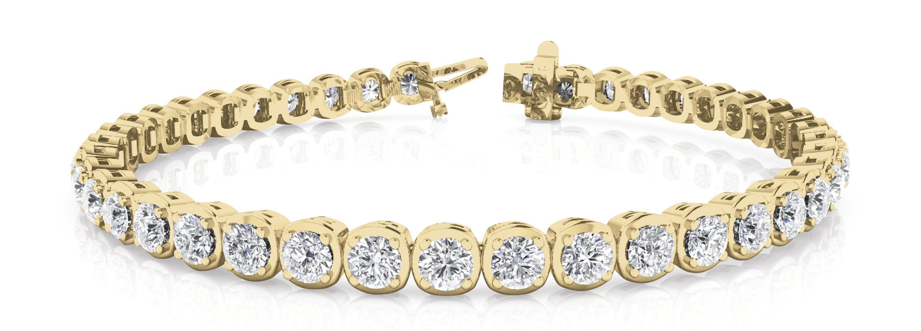 Cushion 4prong Underbez Tennis Diamond Bracelet · 2.16 ct tw