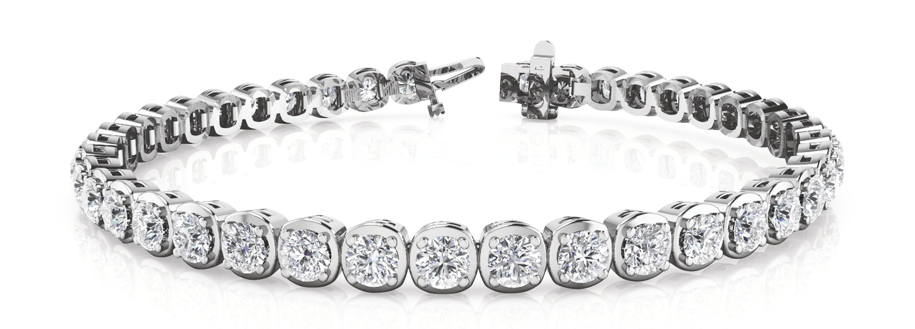 Cushion 4prong Underbez Tennis Diamond Bracelet · 2.16 ct tw