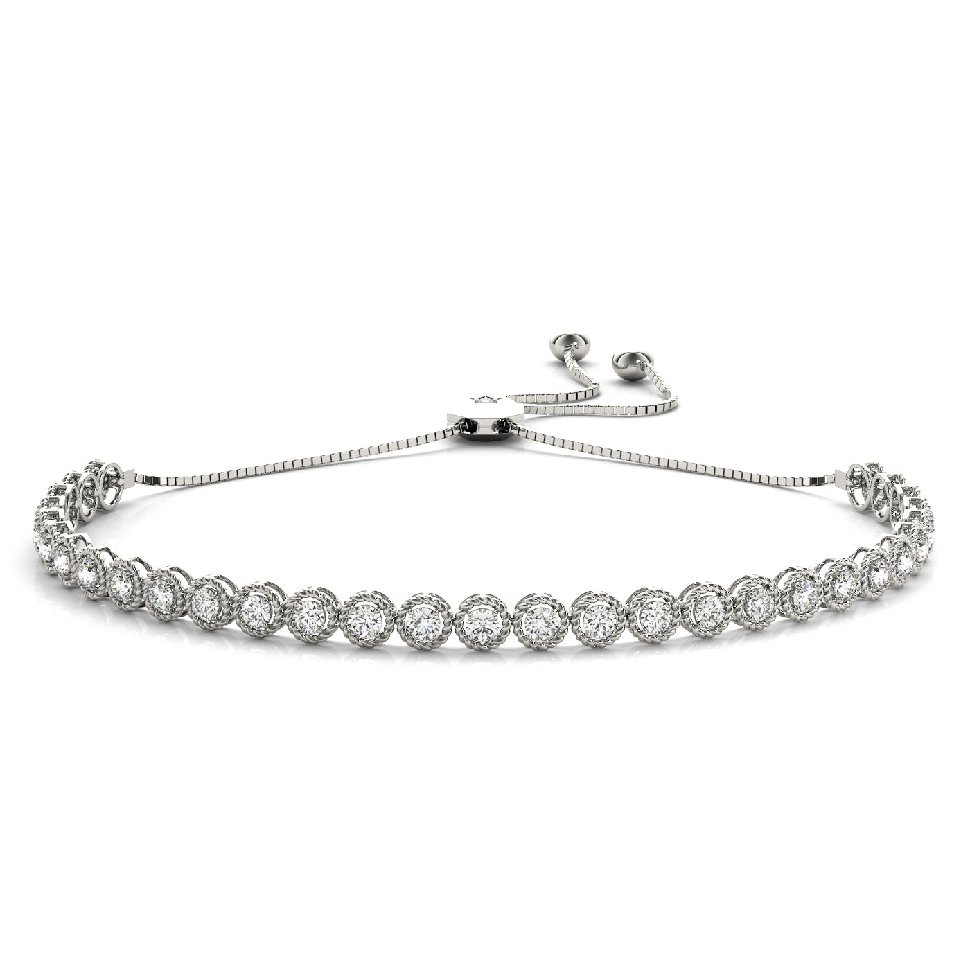 Milgrain Adjustable Diamond Bracelet · 0.96 ct tw