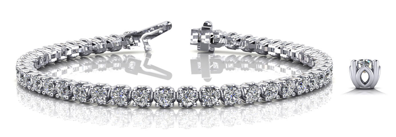 4 Prong Inline Diamond Bracelet · 3.18 ct tw