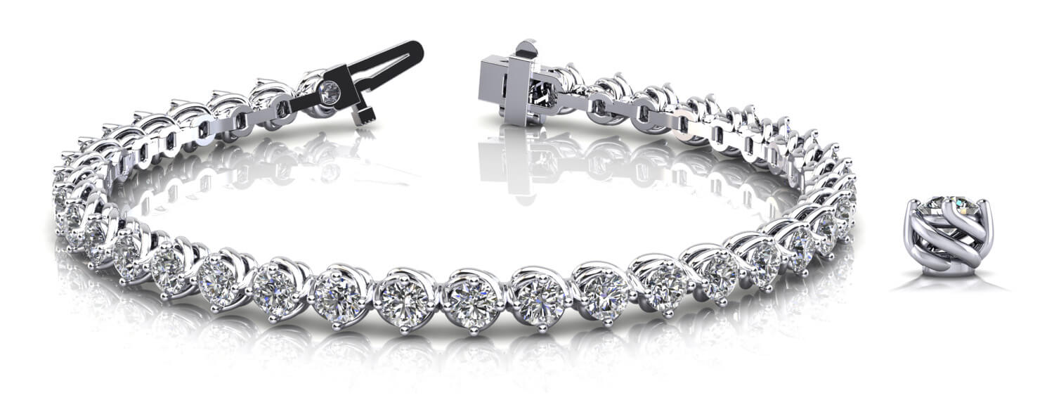 4 Prong In-Line Tennis Diamond Bracelet · 8.00 ct tw
