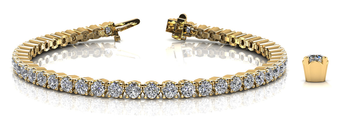 4 Prong In-Line Tennis Diamond Bracelet · 9.75 ct tw