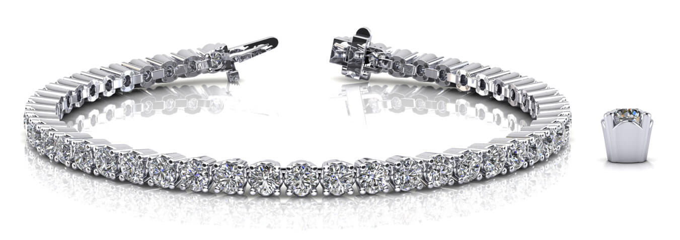 4 Prong In-Line Tennis Diamond Bracelet · 5.04 ct tw