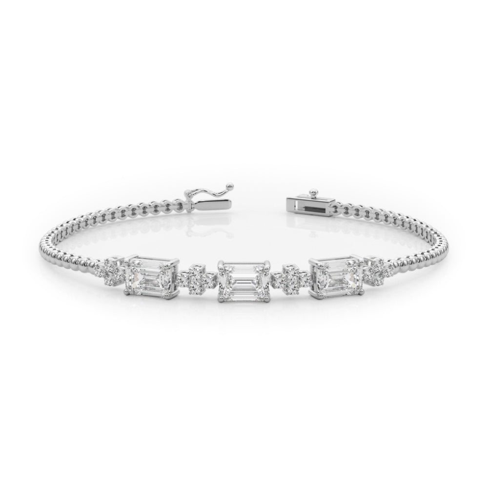 Emerald Cut With 3 Stones Diamond Bracelet · 2.00 ct tw