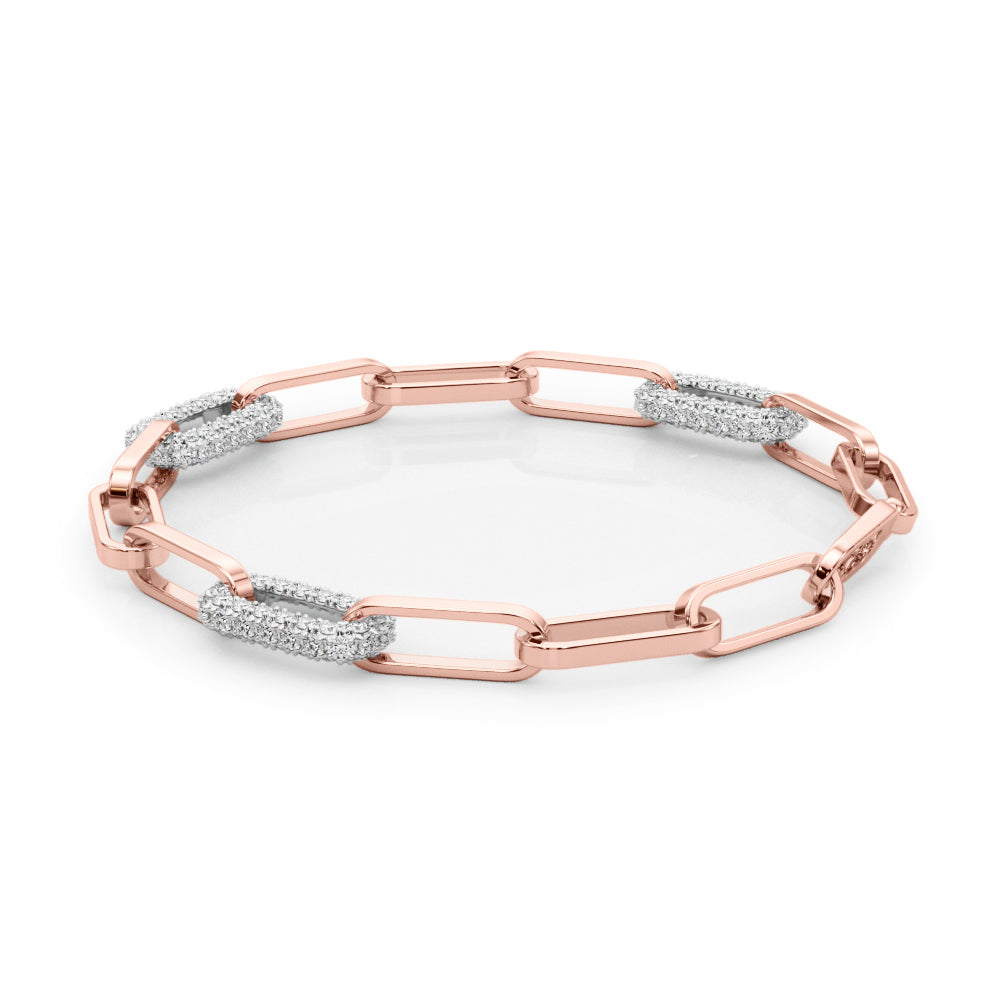 Paper Clip Diamond Bracelet · 1.12 ct tw