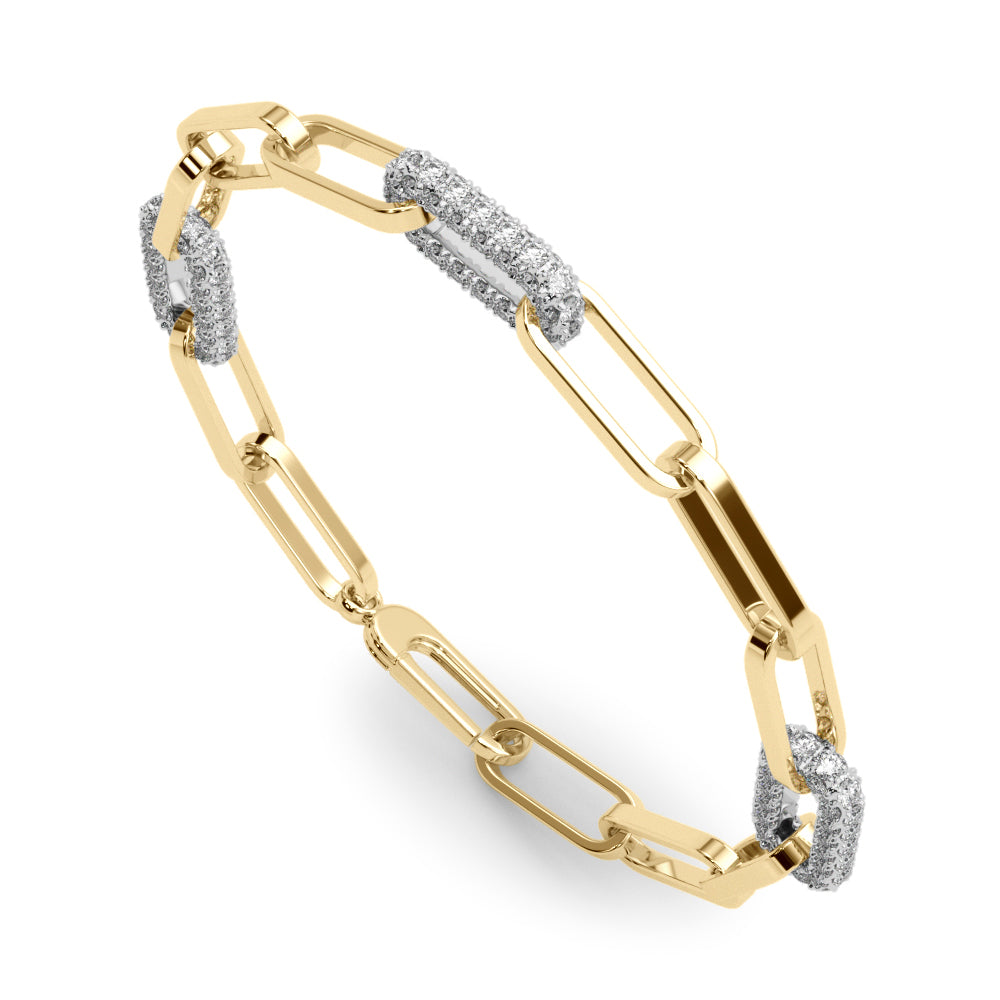 Paper Clip Diamond Bracelet · 1.12 ct tw