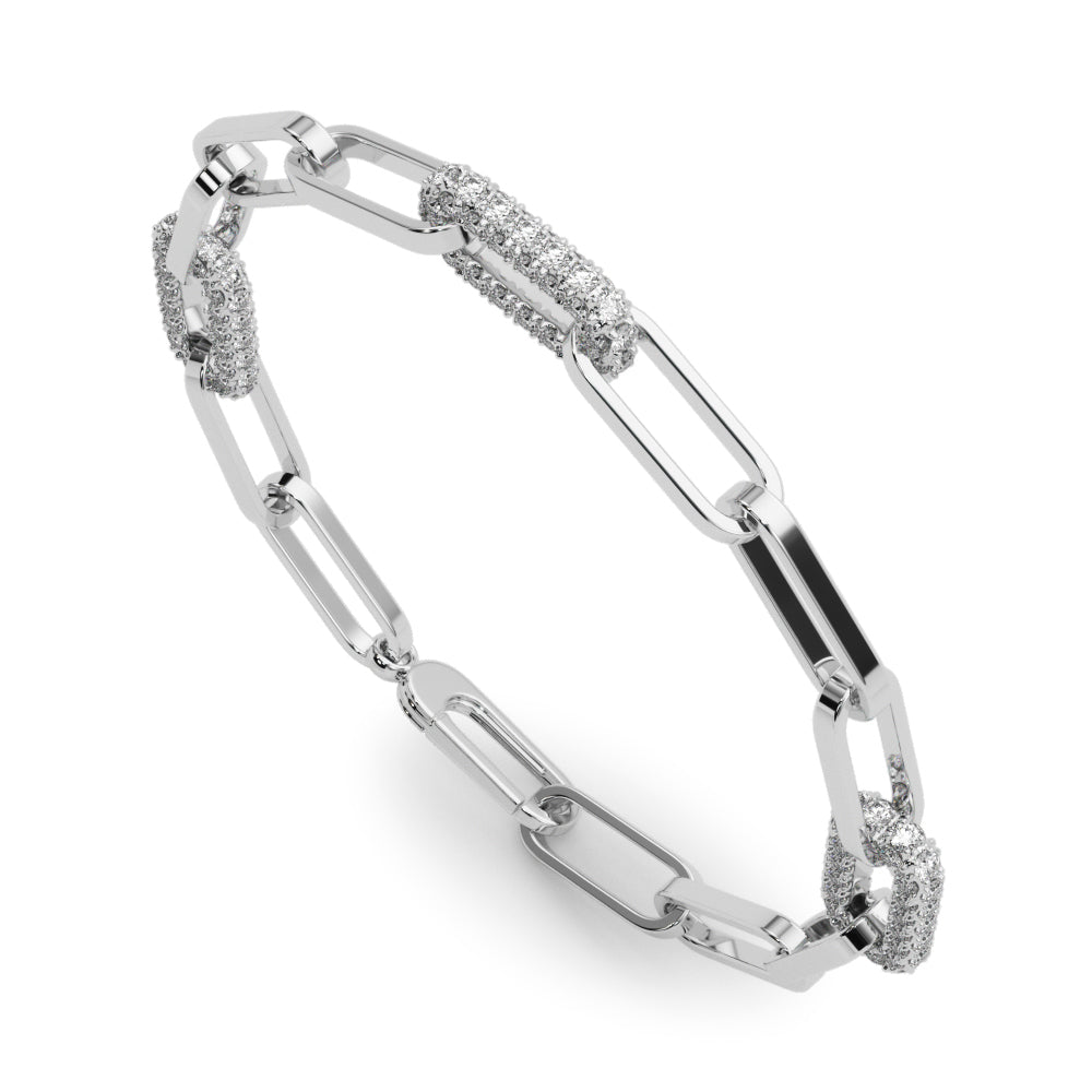 Paper Clip Diamond Bracelet · 1.12 ct tw