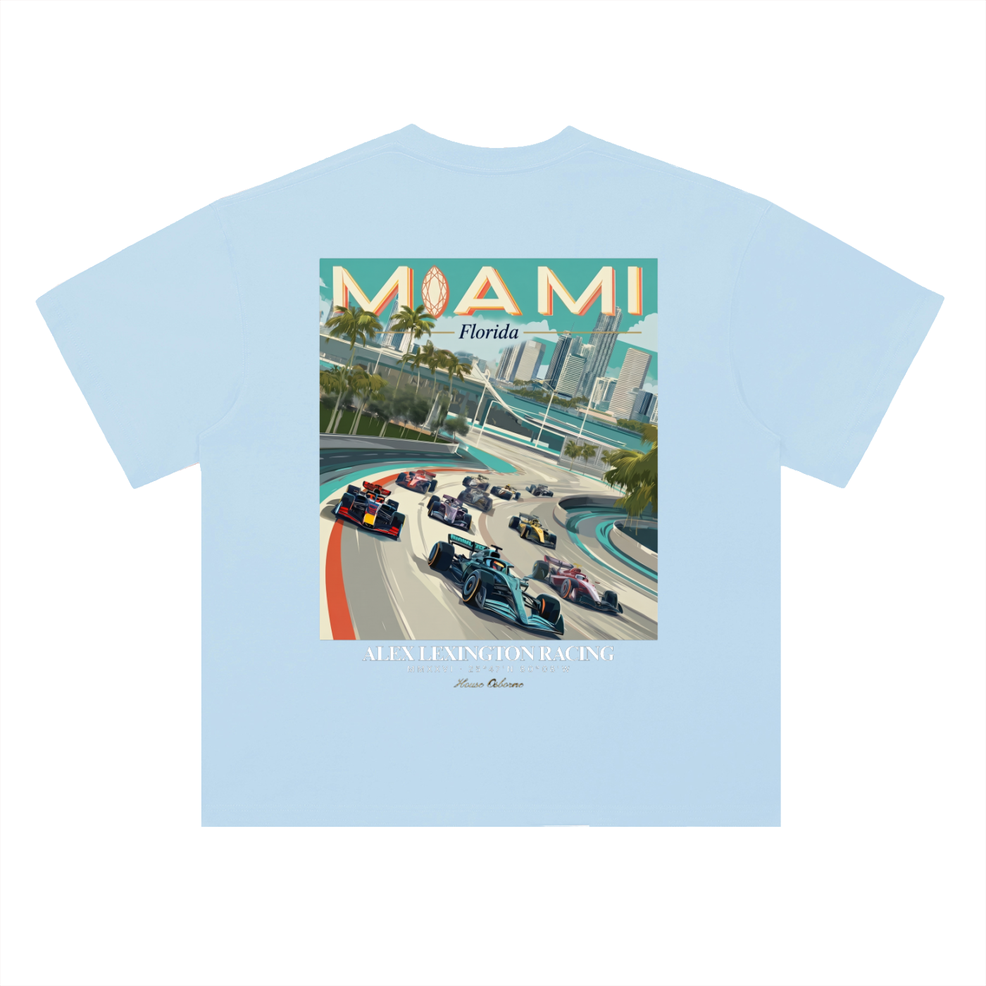Miami Dark Heavyweight Drop Shoulder Cotton T-Shirt