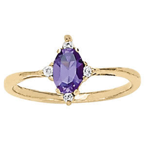 Oval Gemstone Fashion Ring · 0.06 ct tw