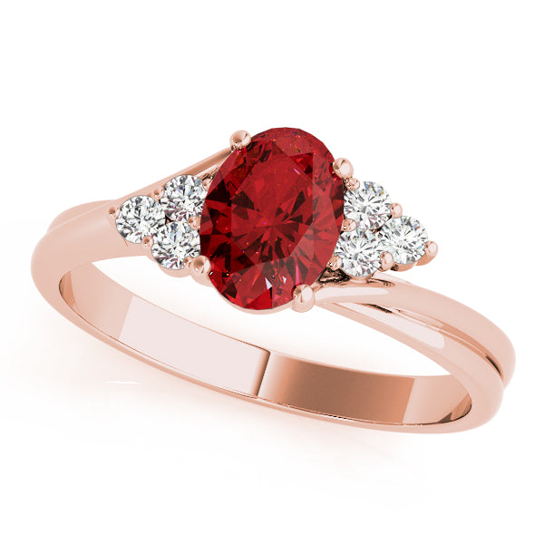 Oval Gemstone Fashion Ring · 0.12 ct tw
