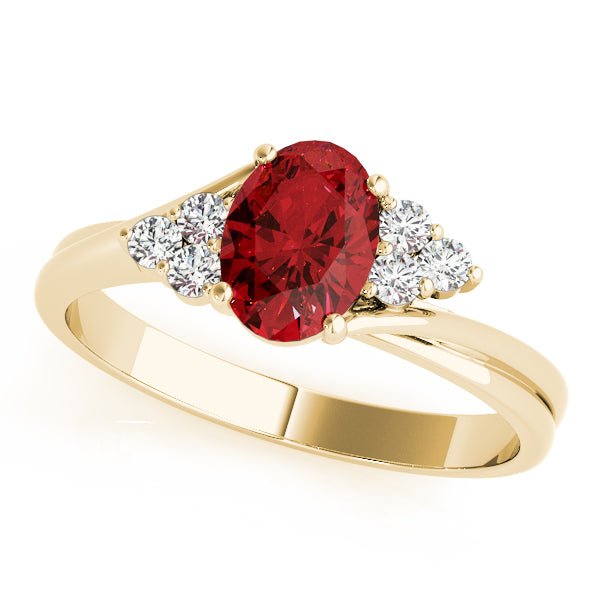 Oval Gemstone Fashion Ring · 0.12 ct tw