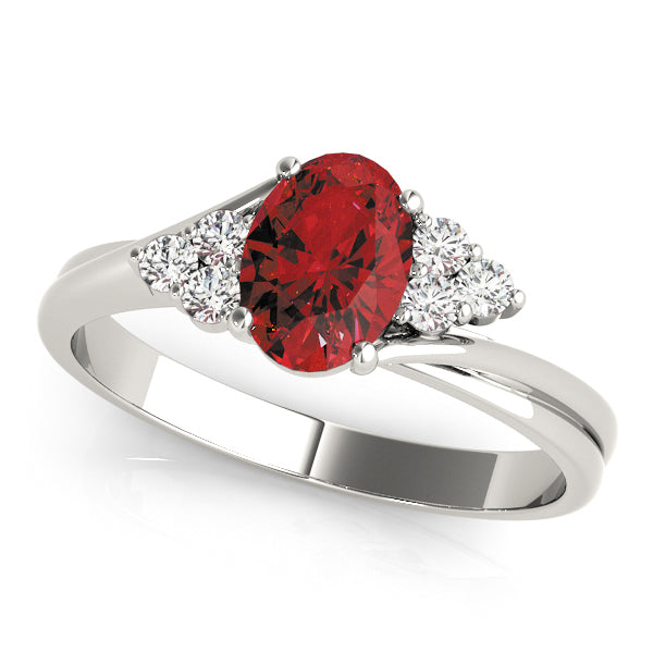 Oval Gemstone Fashion Ring · 0.12 ct tw