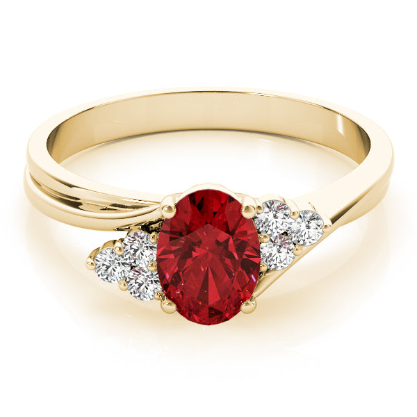 Oval Gemstone Fashion Ring · 0.12 ct tw