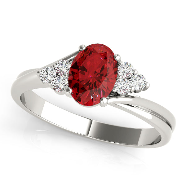 Oval Gemstone Fashion Ring · 0.12 ct tw