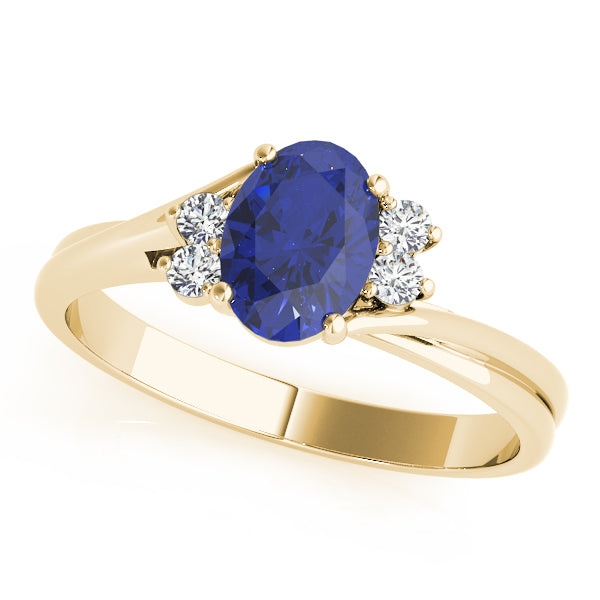 Oval Gemstone Fashion Ring · 0.08 ct tw