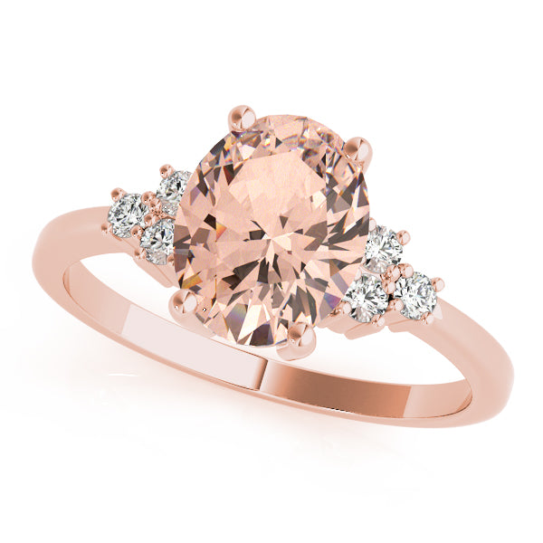 Oval Gemstone Engagement Ring · 0.12 ct tw