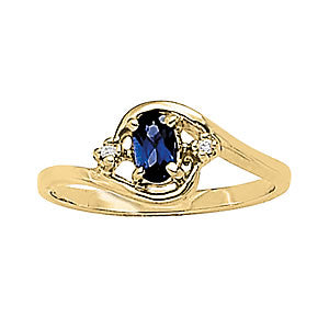 Oval Gemstone Fashion Ring · 0.02 ct tw
