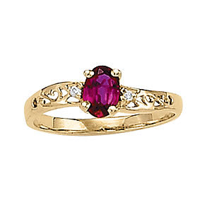 Oval Gemstone Fashion Ring · 0.02 ct tw