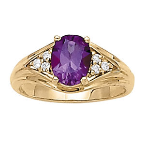 Oval Gemstone Fashion Ring · 0.12 ct tw