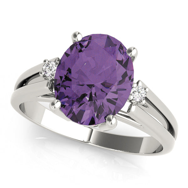 Oval Gemstone Fashion Ring · 0.05 ct tw