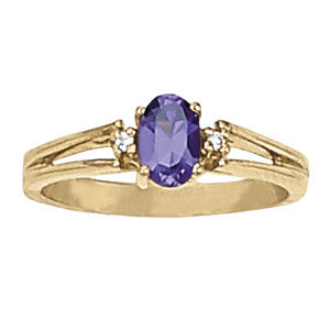 Oval Gemstone Fashion Ring · 0.03 ct tw