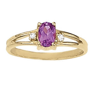 Oval Gemstone Fashion Ring · 0.04 ct tw