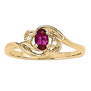 Oval Gemstone Fashion Ring · 0.02 ct tw