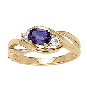 Oval Gemstone Fashion Ring · 0.14 ct tw