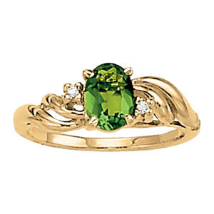 Oval Gemstone Fashion Ring · 0.03 ct tw
