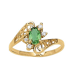 Oval Gemstone Fashion Ring · 0.06 ct tw
