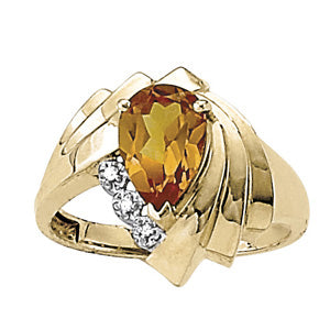Pear Gemstone Fashion Ring · 0.01 ct tw