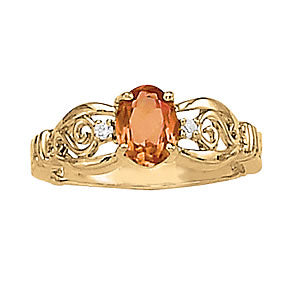 Oval Gemstone Fashion Ring · 0.04 ct tw