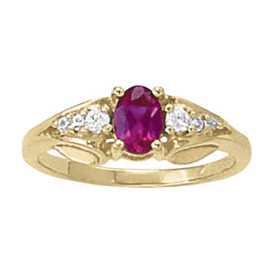 Oval Gemstone Fashion Ring · 0.12 ct tw