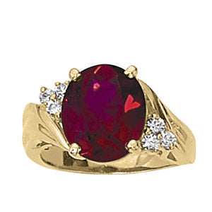 Oval Gemstone Fashion Ring · 0.18 ct tw