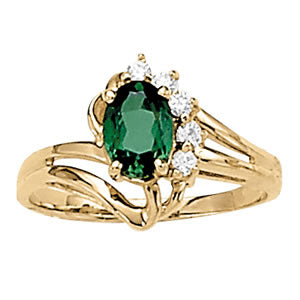 Oval Gemstone Fashion Ring · 0.12 ct tw