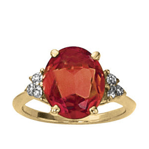 Oval Gemstone Fashion Ring · 0.04 ct tw
