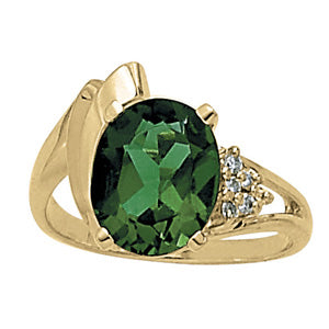Oval Gemstone Fashion Ring · 0.06 ct tw