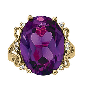 Oval Gemstone Fashion Ring · 0.12 ct tw