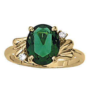Oval Gemstone Fashion Ring · 0.05 ct tw