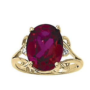 Oval Gemstone Fashion Ring · 0.03 ct tw