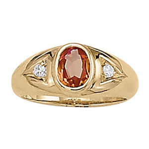 Oval Gemstone Fashion Ring · 0.06 ct tw