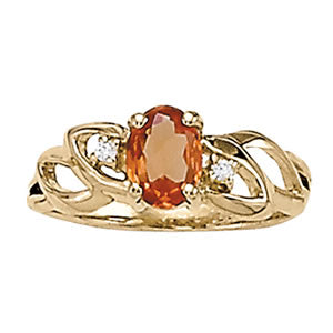Oval Gemstone Fashion Ring · 0.03 ct tw