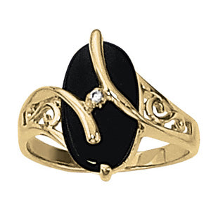 Oval Gemstone Fashion Ring · 0.01 ct tw