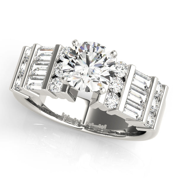 Baguette Fancy Shape Diamond Engagement Ring · 0.78 ct tw