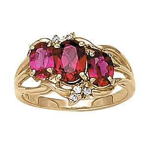 Oval Gemstone Fashion Ring · 0.06 ct tw