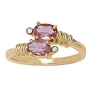 Oval Gemstone Fashion Ring · 0.02 ct tw