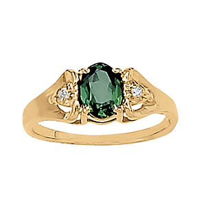Oval Gemstone Fashion Ring · 0.01 ct tw