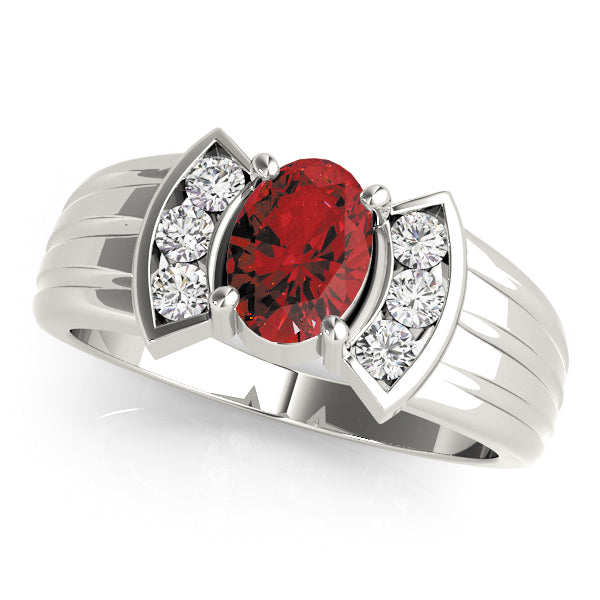 Oval Gemstone Fashion Ring · 0.18 ct tw