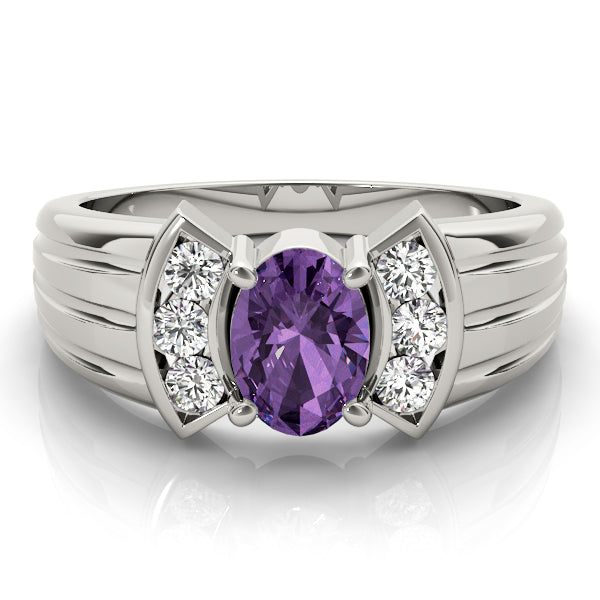 Oval Gemstone Fashion Ring · 0.18 ct tw