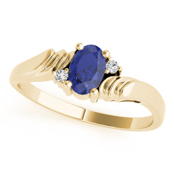 Oval Gemstone Fashion Ring · 0.02 ct tw